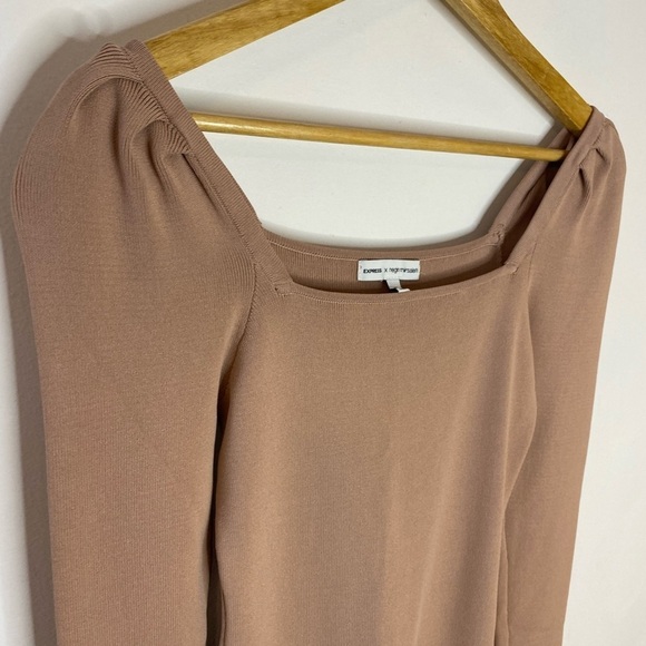 Express X Negrin Mirsalehi Puff Shoulder Bodycon Dress - Picture 4 of 6